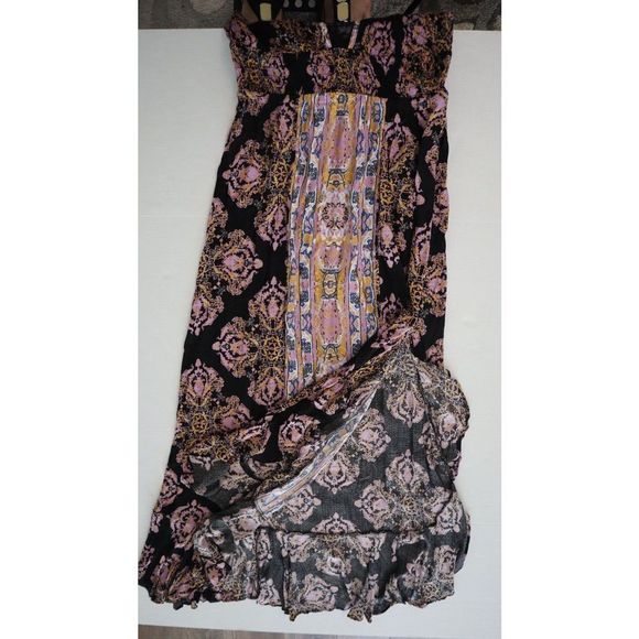 Free People OB1469383 Women's Sz M Black Combo That Moment Maxi Slip Dress $118+ - Picture 10 of 11